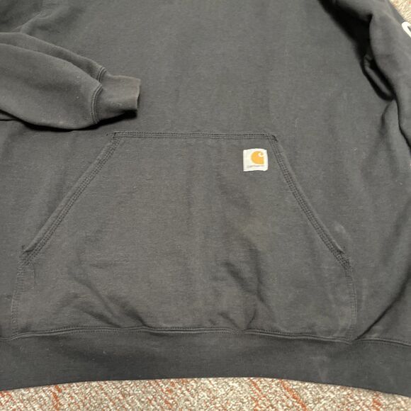 CARHARRT Original Fit Hoodie Sweatshirt Distressed Long Sleeve Black Large - Picture 5 of 7